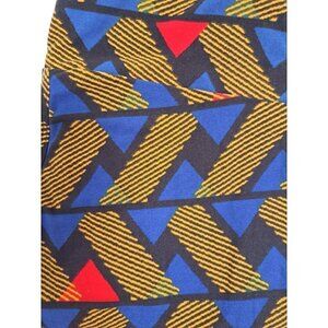 LuLaRoe One Size LeggingsYellow Blue Black Red Geometric & Stripes